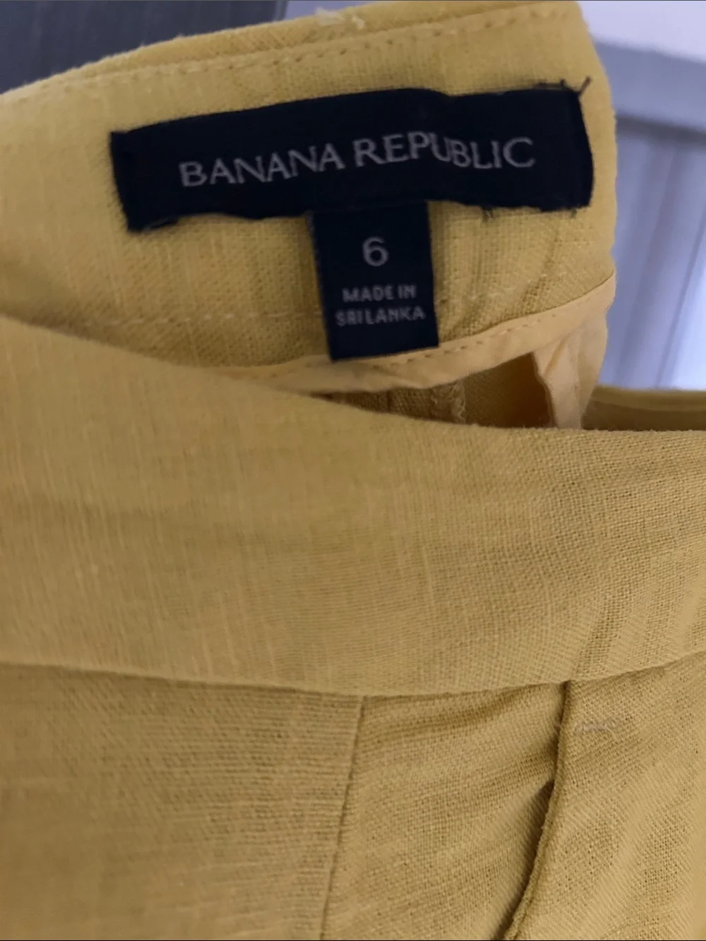 Banana Republic Yellow Linen Blend pants